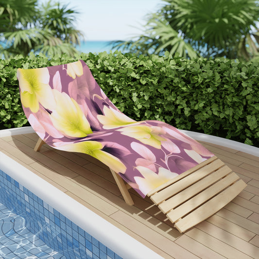 Lemon Blossom Floral Bunch Beach Towel, 30" x 60"