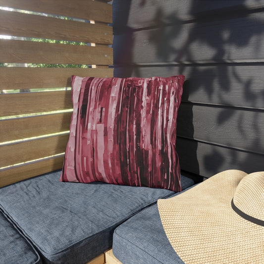 Striped Ruby Pastel 16" x 16" Outdoor Pillow