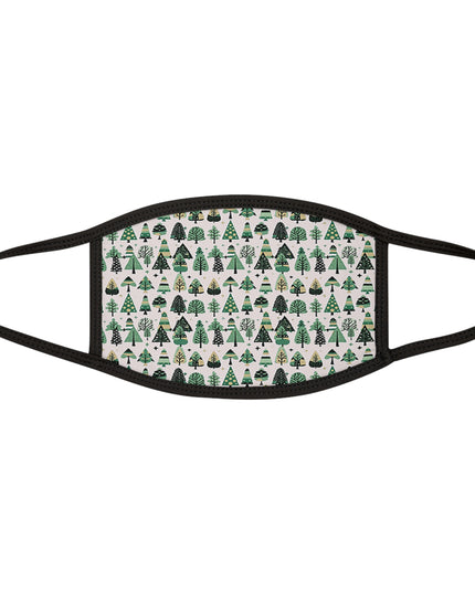 Mini Vintage Green Trees Mixed-Fabric Face Mask