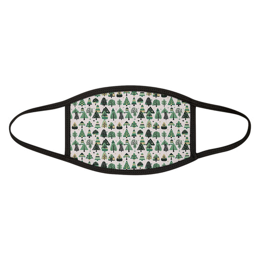 Mini Vintage Green Trees Mixed-Fabric Face Mask