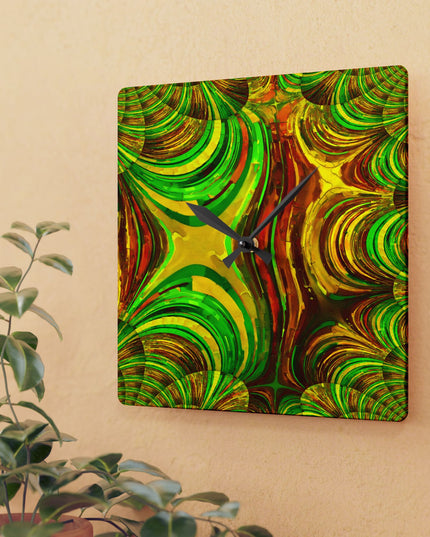 Uzi Spiral Beta Acrylic Wall Clock, Round or Square, 10.75" x 10.75"