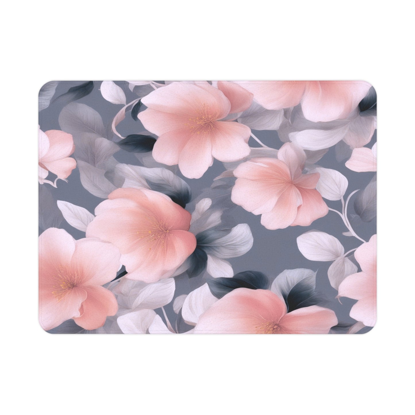 Peach and Blue Gray Floral Bunch Toddler Blanket, 30" x 40"