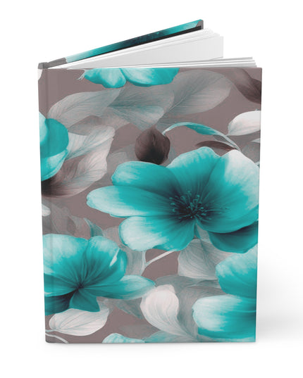 Tif Green Gray Floral Bunch Hardcover Journal Matte with 150 lined pages, 5.75" x 8"