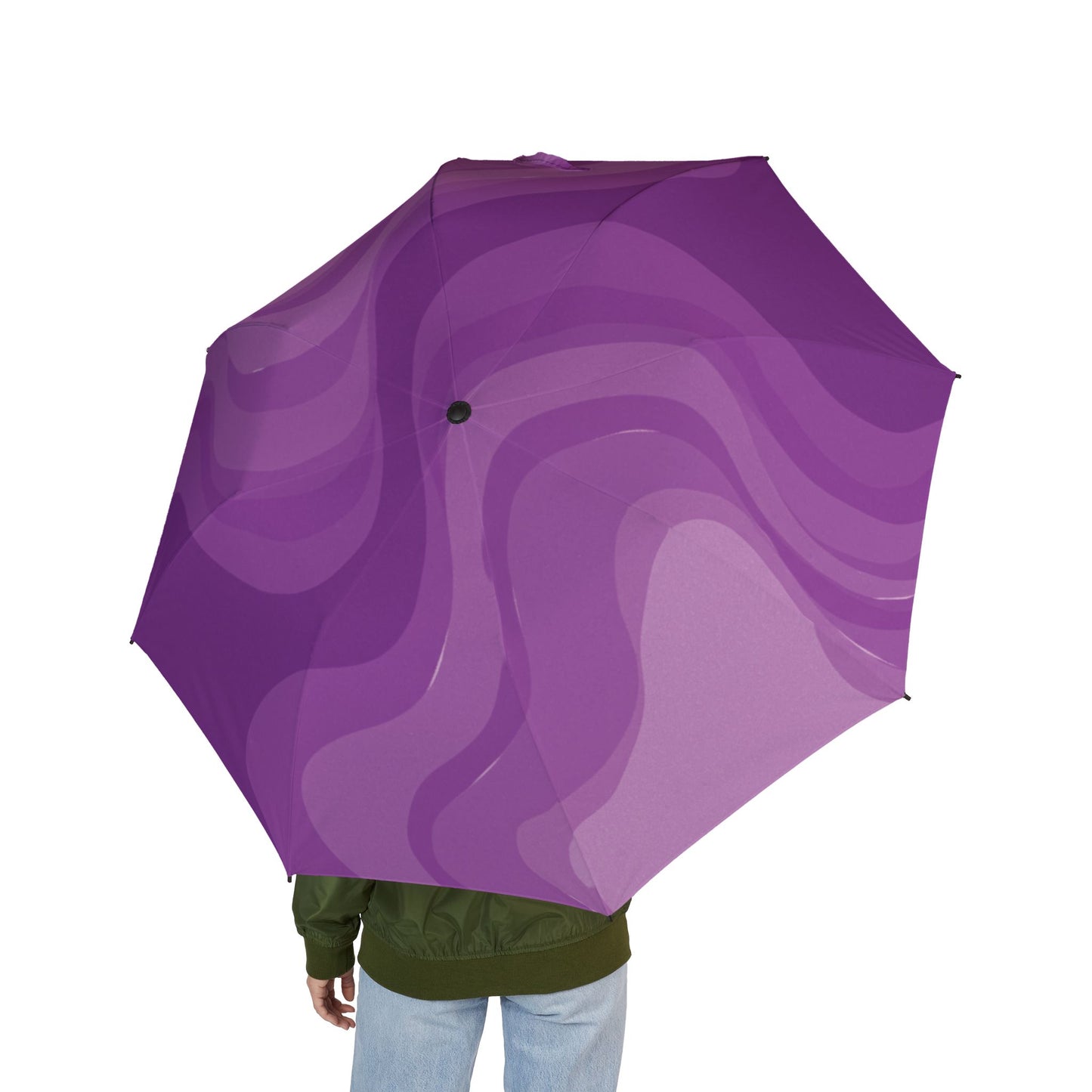 Wavey Purple Wavey Foldable Umbrella - Compact & Chic