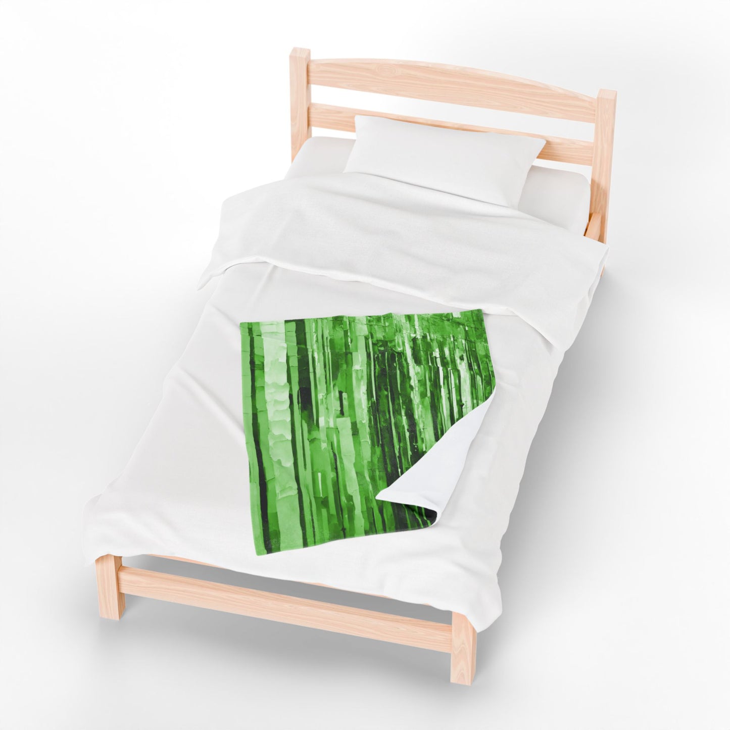 Striped Mint Pastel Velveteen Plush Blanket, 30" x 40"