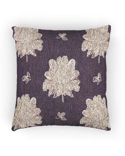 Pink Floral Butterflies Woven Pillow, 17" x 18"