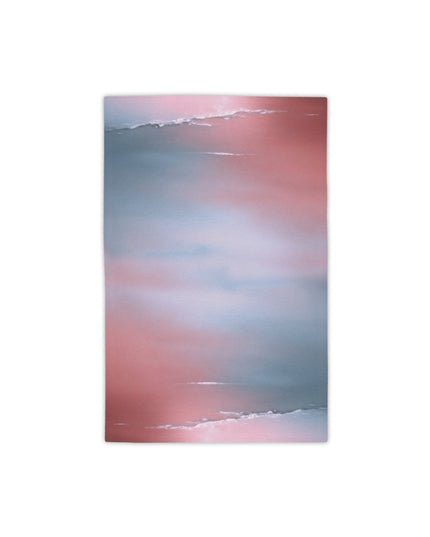 Gray Sea Pink Fog Beach Towel, 18" x 27"