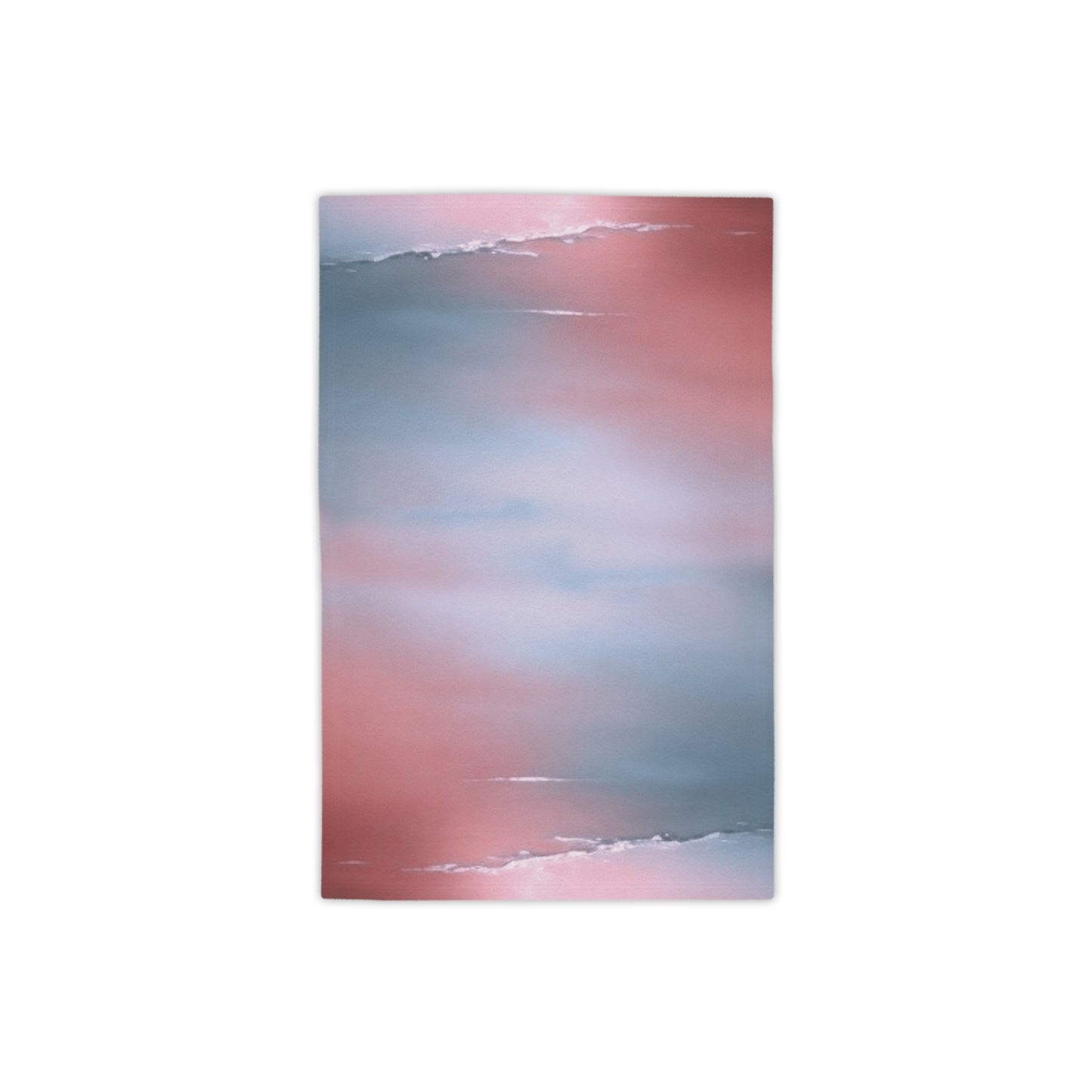 Gray Sea Pink Fog Beach Towel, 18" x 27"