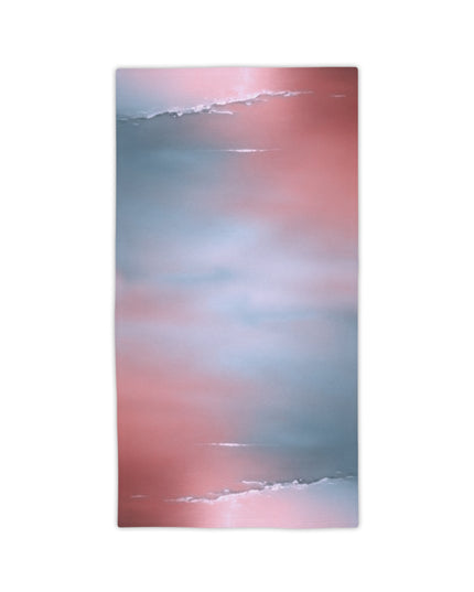 Gray Sea Pink Fog Beach Towel, 24" x 44"
