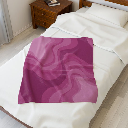 Pinky Mauve Wavey Velveteen Plush Blanket, 30" x 40"
