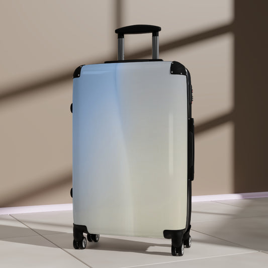 Cobalt Fade Medium Suitcase with built in lock, 4 double-wheels, telescopic handle, and ABS back hard-shell