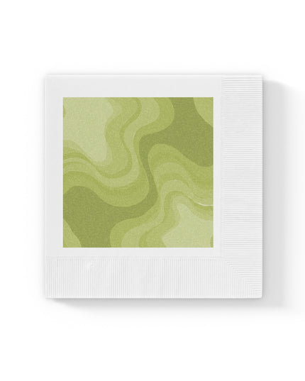 Lemon Wavey White Coined Napkins, 6.5" x 6.5"