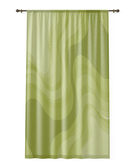 Lemon Wavey Sheer Window Curtain, 50" x 84", partially transparent