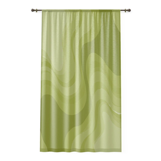 Lemon Wavey Sheer Window Curtain, 50" x 84", partially transparent