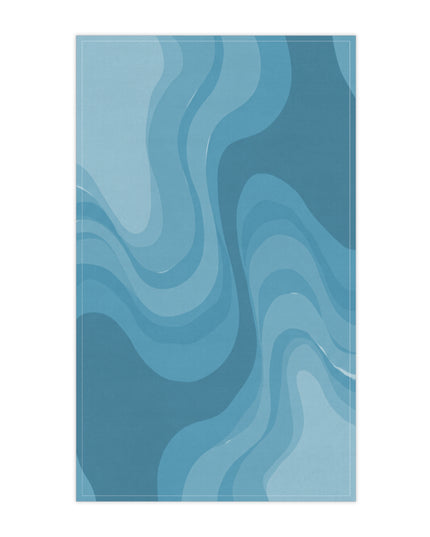 Sky Blue Wavey Tea Towels (cotton, poly), 18" x "30