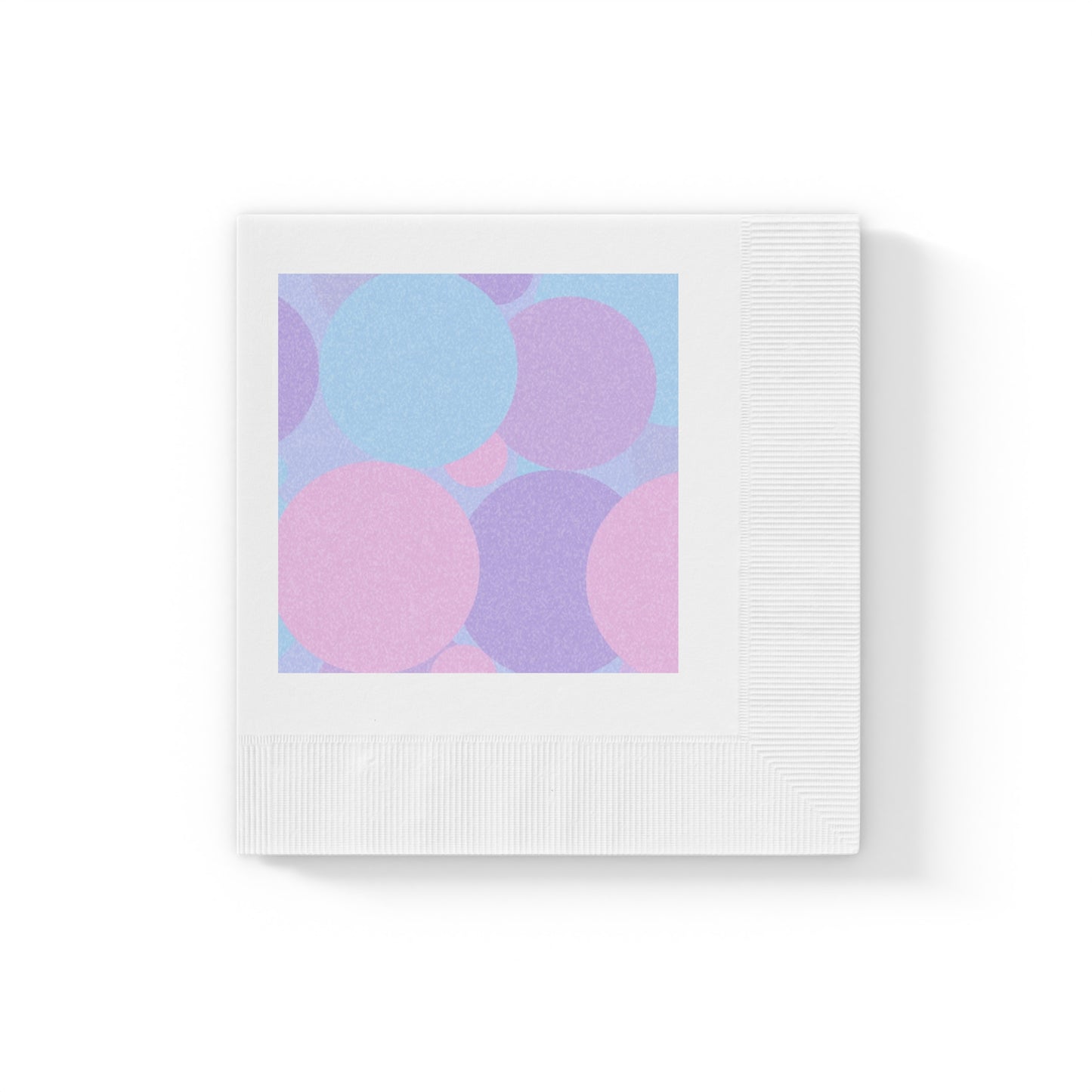 Pastel Purple and Mauve Patches White Coined Napkins, 4.8" x 4.8"