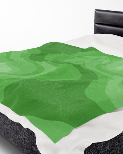 Greenie Meanie Wavey Velveteen Plush Blanket, 60" x 80"