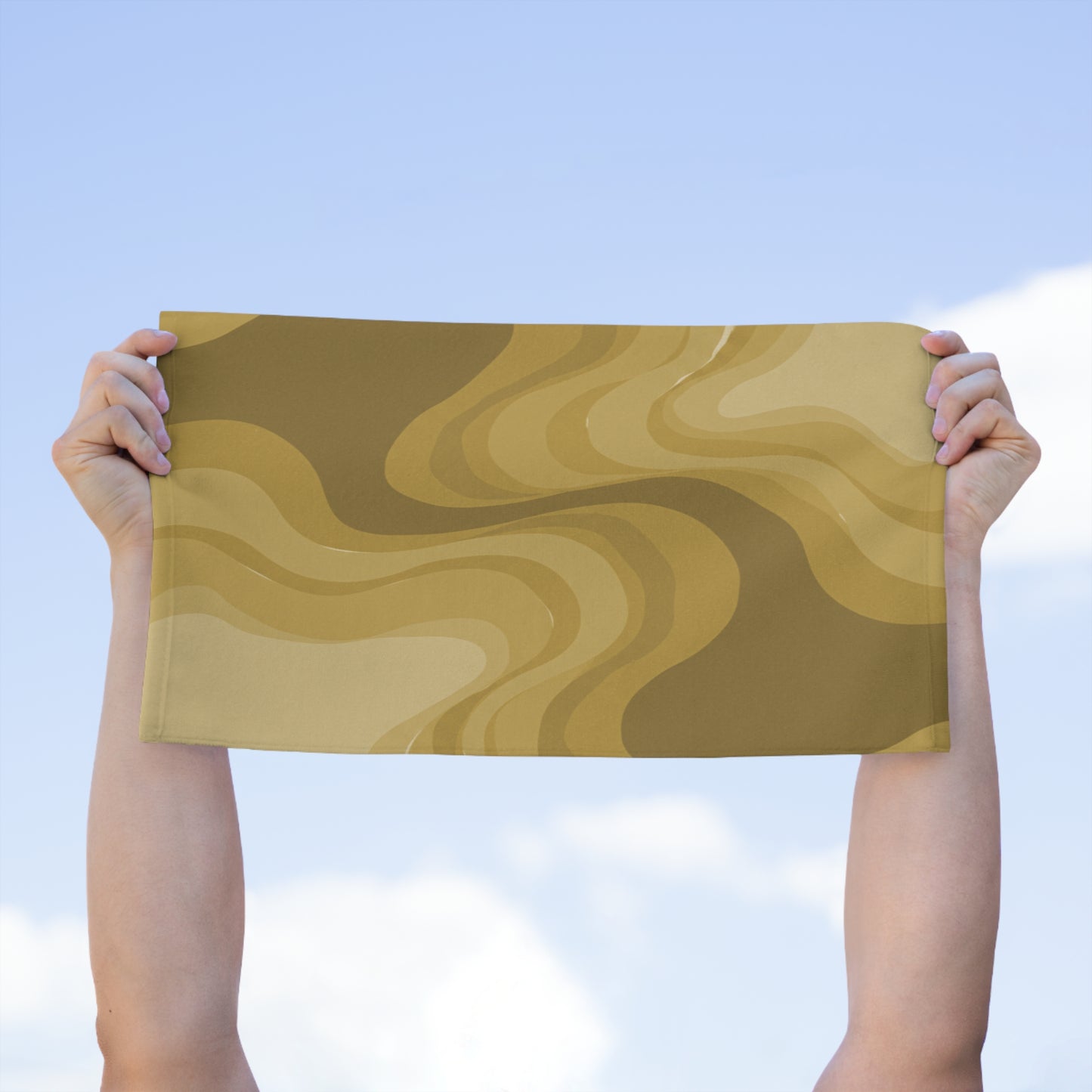 Brown Wavey Rally Towel, 11" x 18"