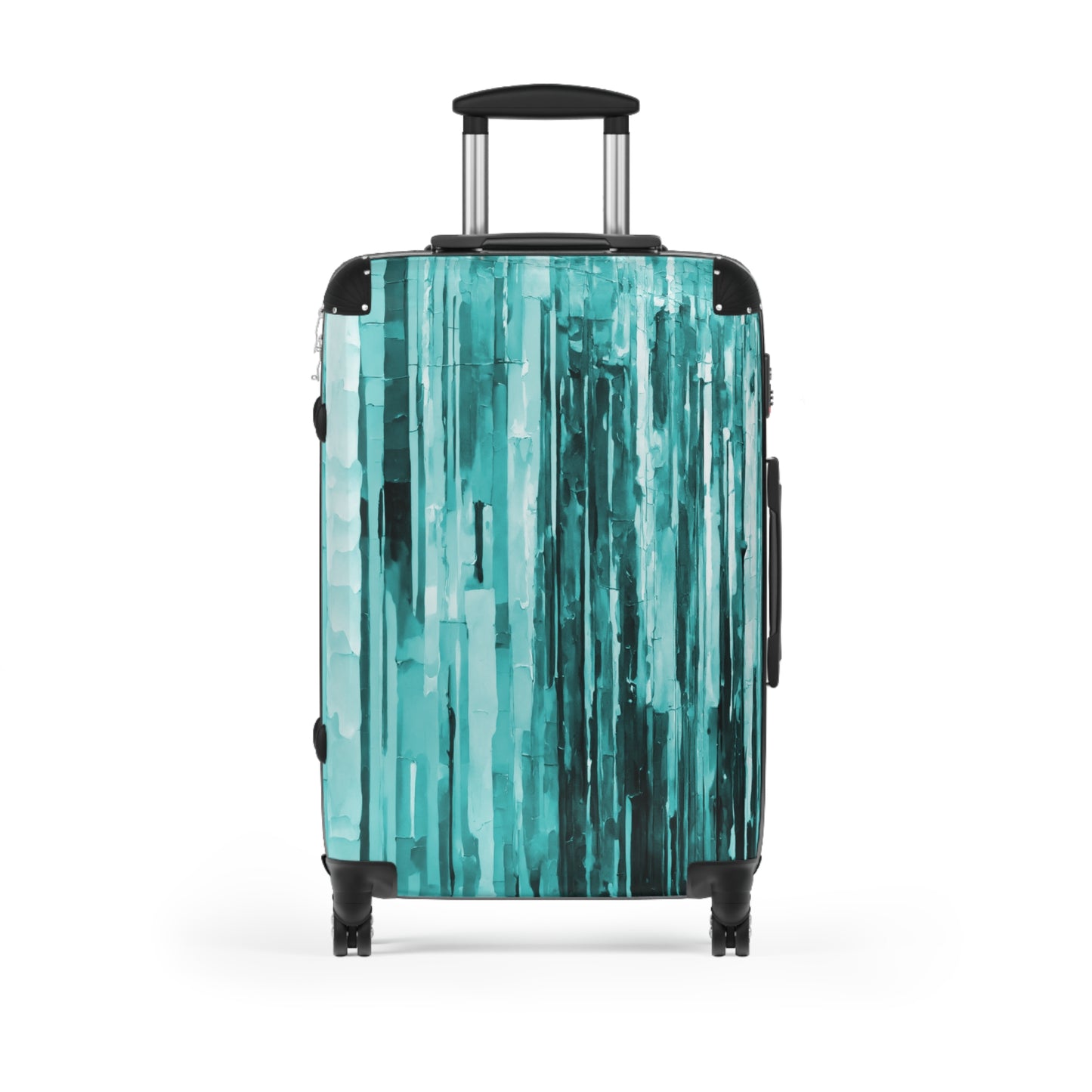 Striped Tif Medium Suitcase with built in lock, 4 double-wheels, telescopic handle, and ABS back hard-shell