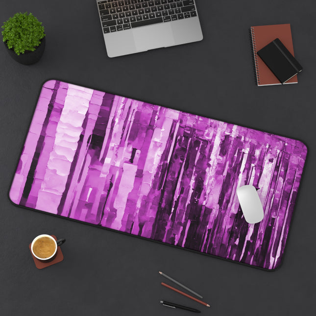 Striped Powder Lavender 16" x 32" Desk Mat