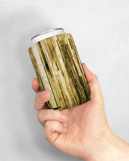 Striped Light Brown 12 oz Can Cooler Sleeve