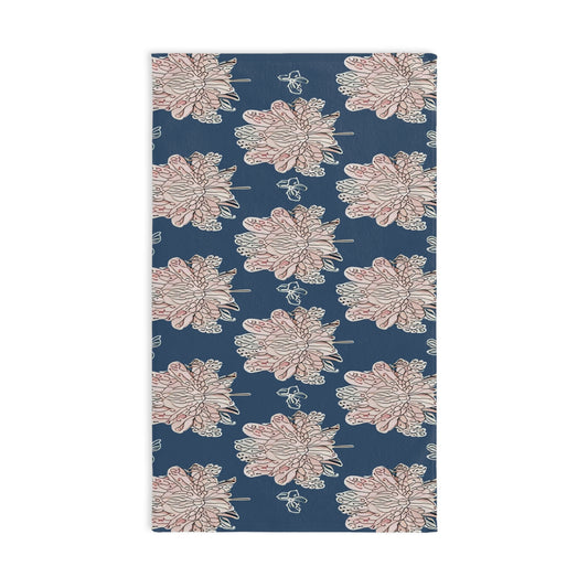 Rose White Floral Butterflies Hand Towel, 16" x 28"