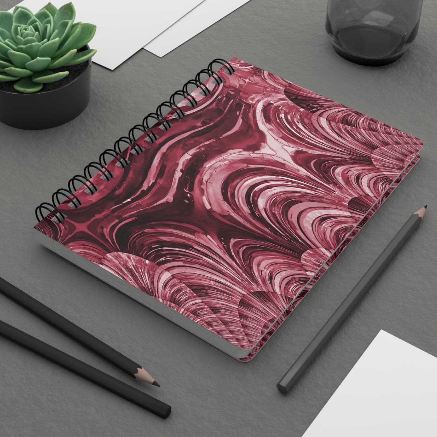 Uzi Spiral Ruby Bound Journal, 5" x 7" 150 pages