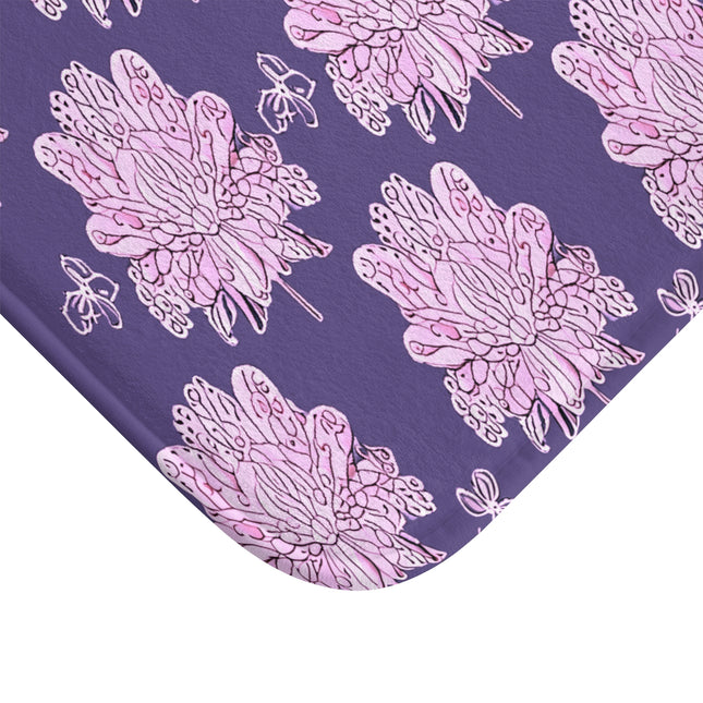 Magenta Floral Butterflies 24" x 17" Bath Mat