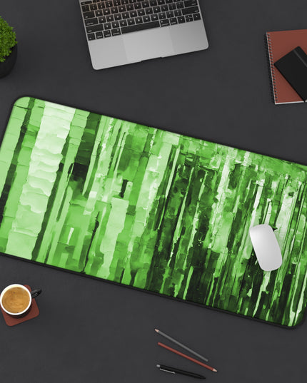 Striped Mint Pastel 16" x 32" Desk Mat