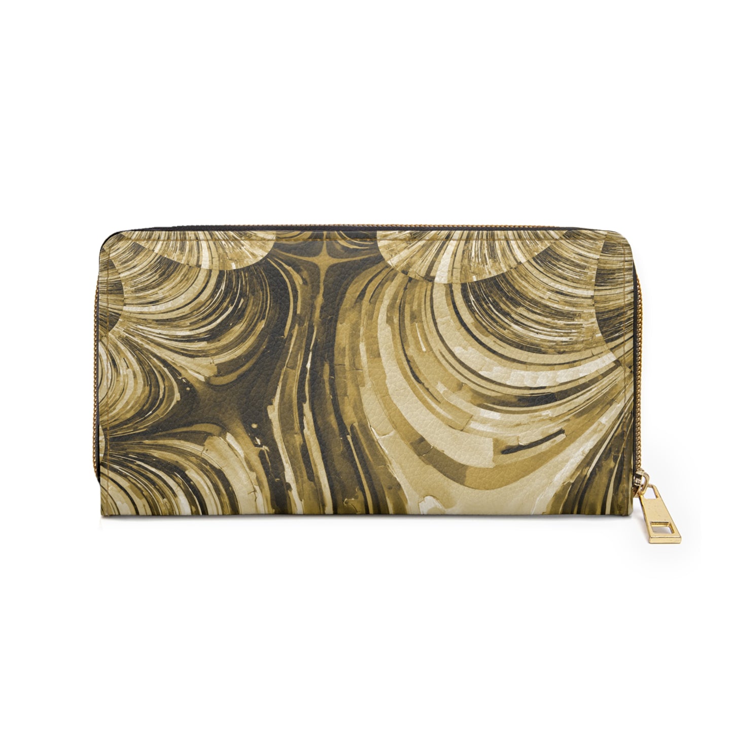 Uzi Spiral Light Brown Elegant Abstract Zipper Wallet - Stylish & Functional Accessory for Everyday Use