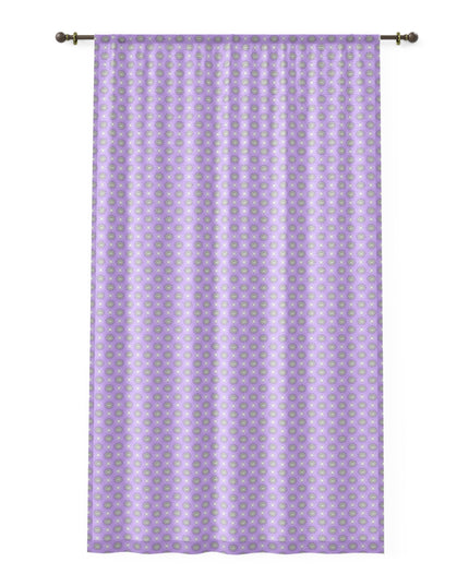Lavender Star-crossed Bodies Sheer Window Curtain, 50" x 84", partially transparent
