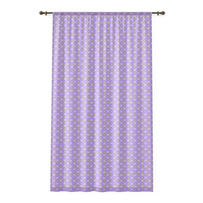 Lavender Star-crossed Bodies Sheer Window Curtain, 50" x 84", partially transparent