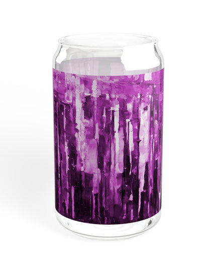 Striped Powder Lavender Sipper Glass, 16oz