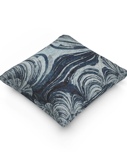 Uzi Spiral Deep Blue Woven Pillow, 17" x 18"