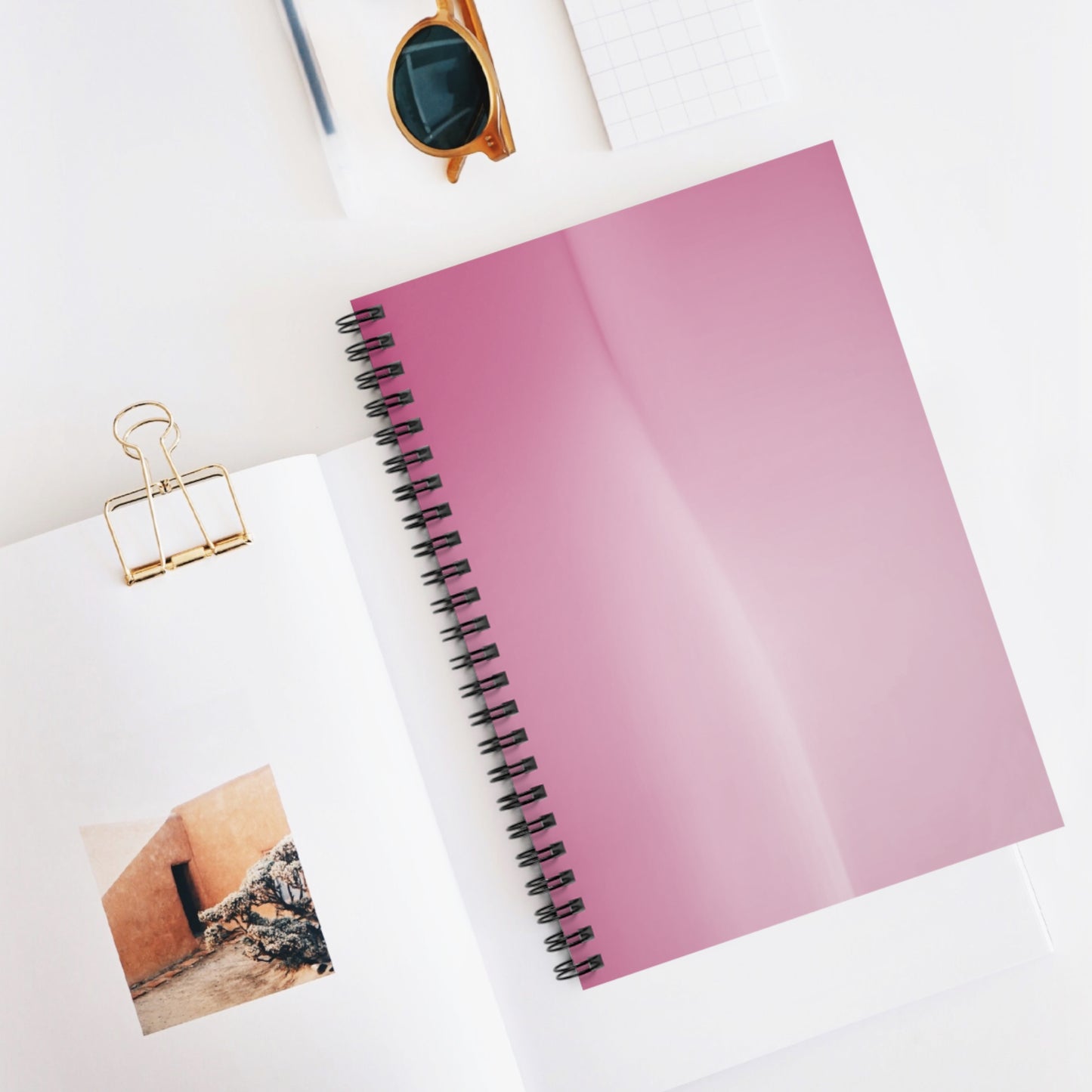Pink Blush Fade Wavey Spiral Notebook - Ruled Line, 6" x 8", 118 pages