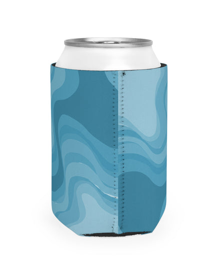 Sky Blue Wavey 12 oz Can Cooler Sleeve