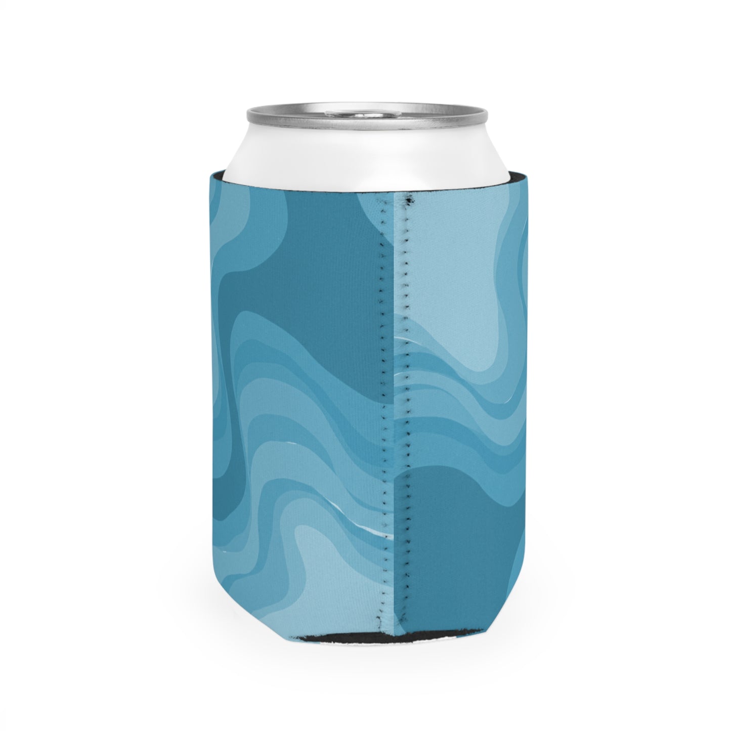 Sky Blue Wavey 12 oz Can Cooler Sleeve