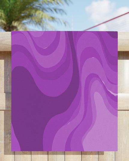 Wavey Purple Wavey Beach Towel, 30" x 60"