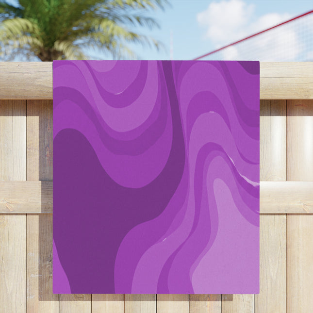 Wavey Purple Wavey Beach Towel, 30" x 60"