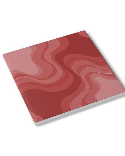Power Red Wavey 4" x 4" Square Ceramic Coaster