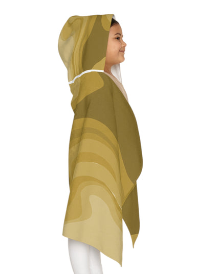 Brown Wavey Youth Hooded Towel, 24" x 48"