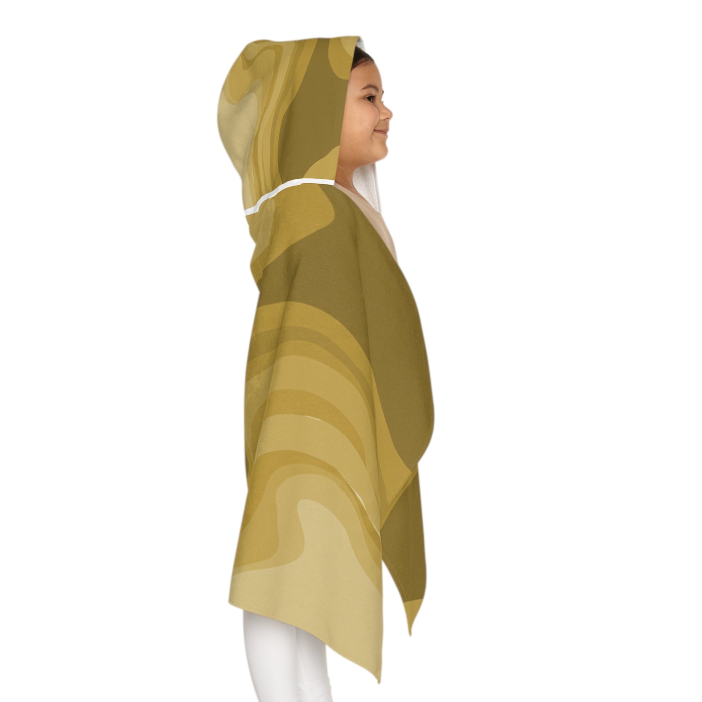 Brown Wavey Youth Hooded Towel, 24" x 48"