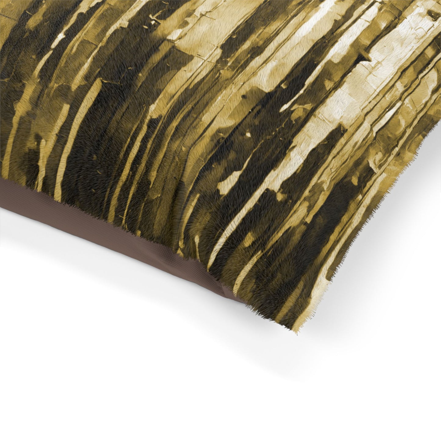 Striped Light Brown Pastels 28" × 18" Pet Bed