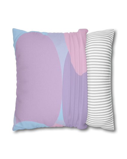 Pastel Purple and Mauve Patches Spun Polyester Square Pillowcase, 14" x 14"
