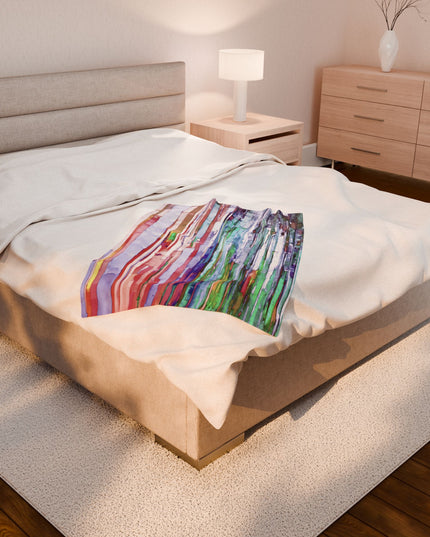 Striped Pastels Velveteen Plush Blanket, 30" x 40"