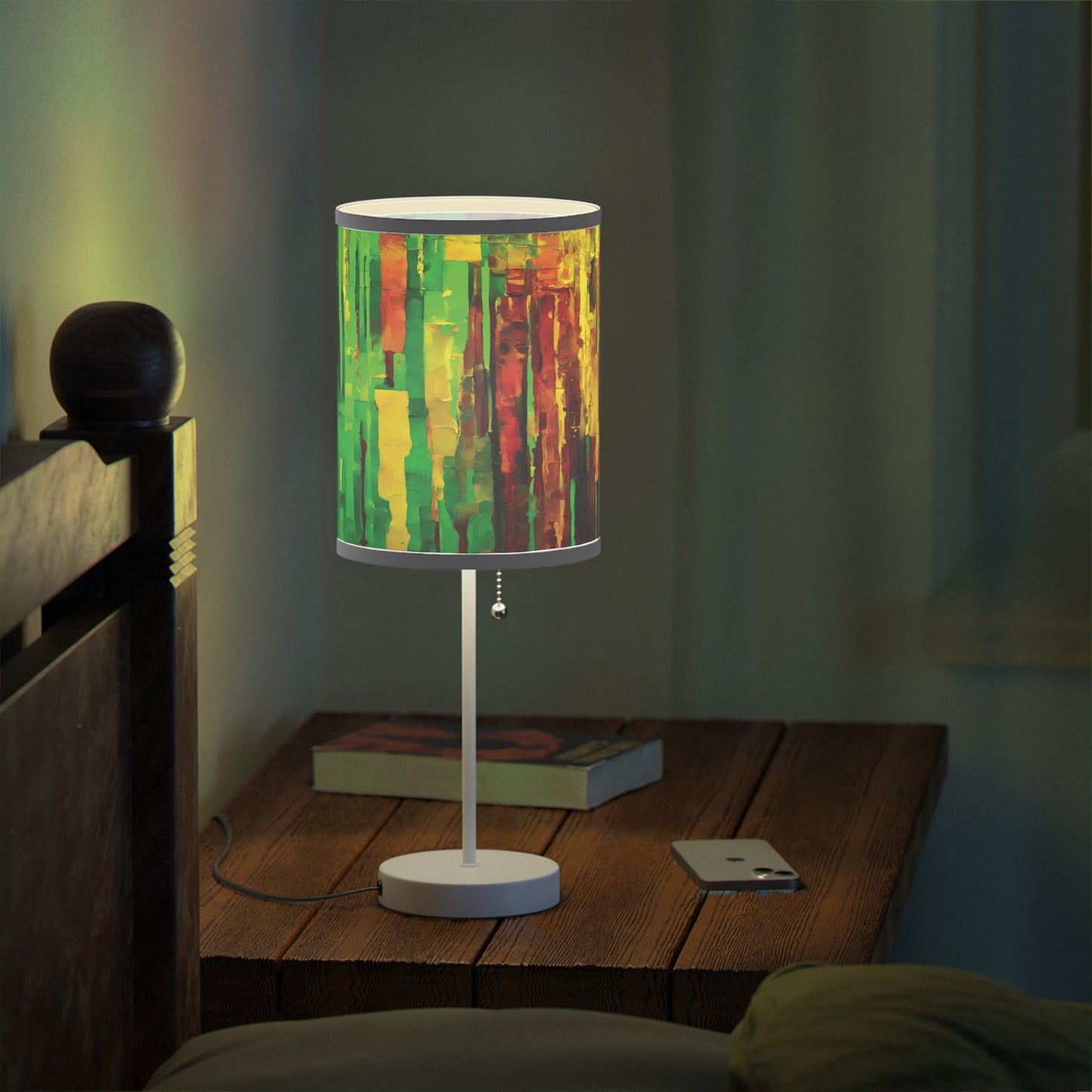 Striped Beta Table Lamp on a White or Silver Stand, US|CA plug