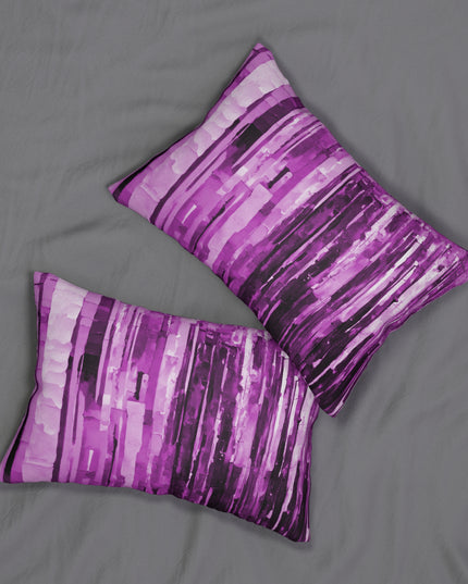 Striped Powder Lavender Pastel Spun Polyester Lumbar Pillow, 20" x 14"