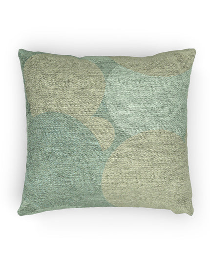 Pastel Blue and Green Patches Woven Pillow, 17" x 18"