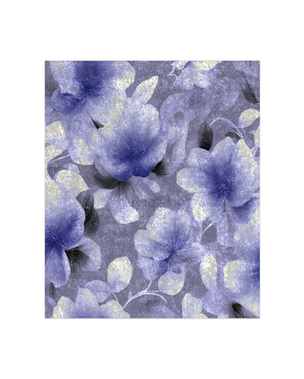 Indigo Blossom Floral Bunch Crushed Velvet Blanket, 50" x 60"