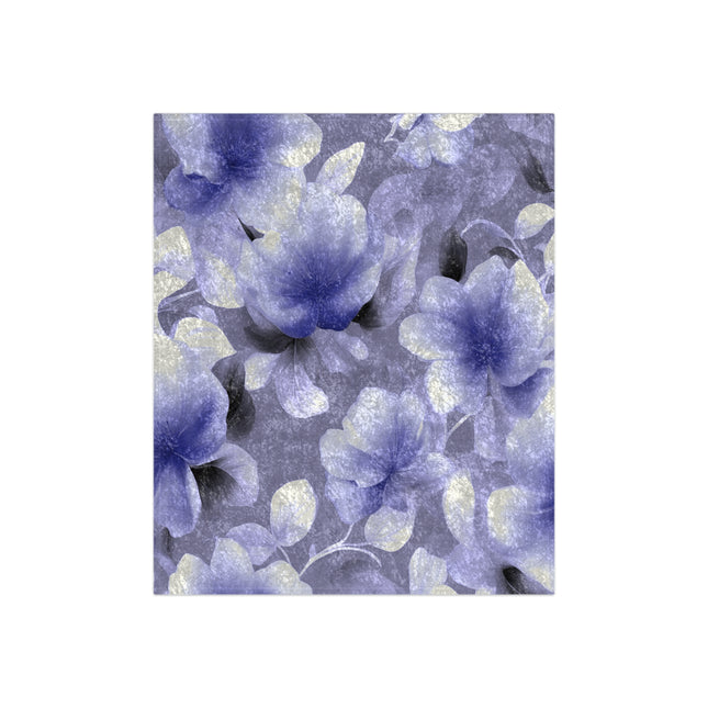 Indigo Blossom Floral Bunch Crushed Velvet Blanket, 50" x 60"